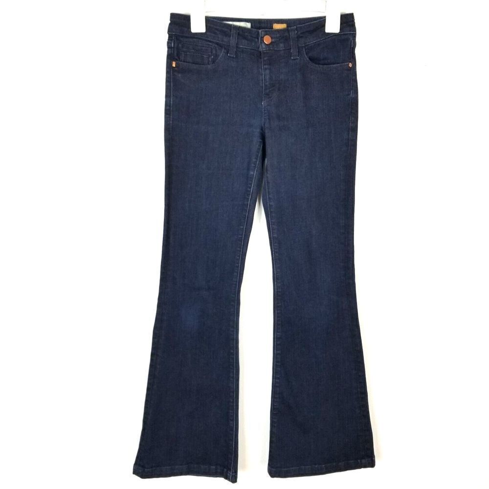 Anthropologie Pilcro Women‎ Flare Leg Jeans Size 27 Navy Blue  Mid Rise